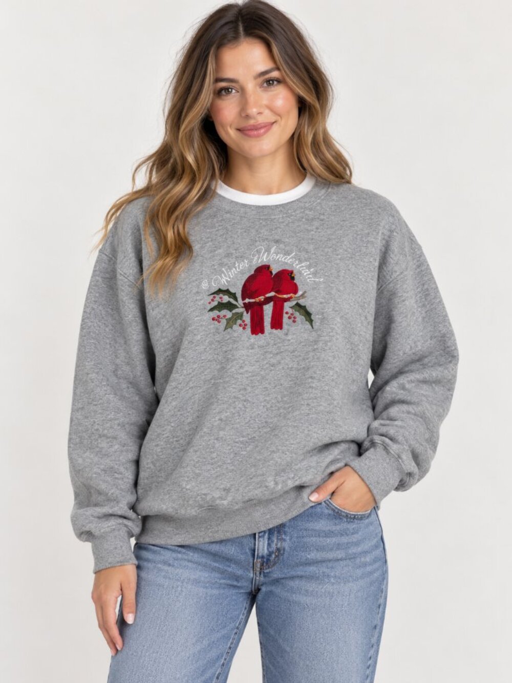 Vintage M&C Sportswear XL Cardinal Winter Wonderland Granny Cottage Sweatshirt